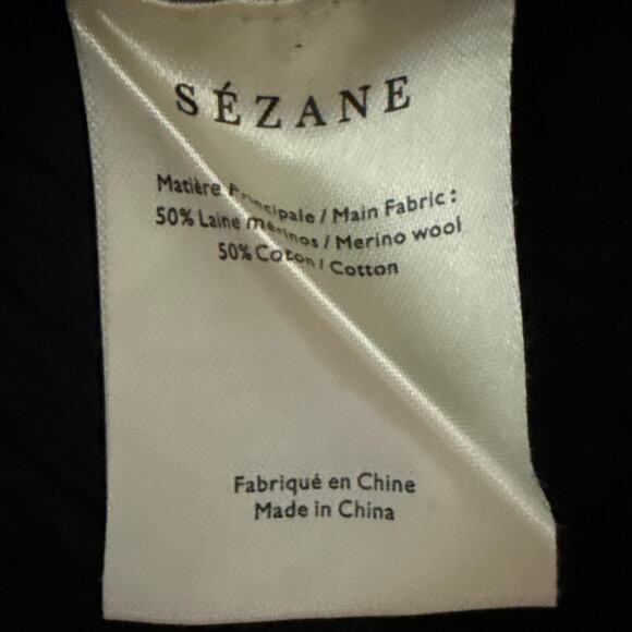 Sezane Luxe Merino Wool Blend Ribbed Janice Mini Dress Black Size XS - Picture 11 of 11